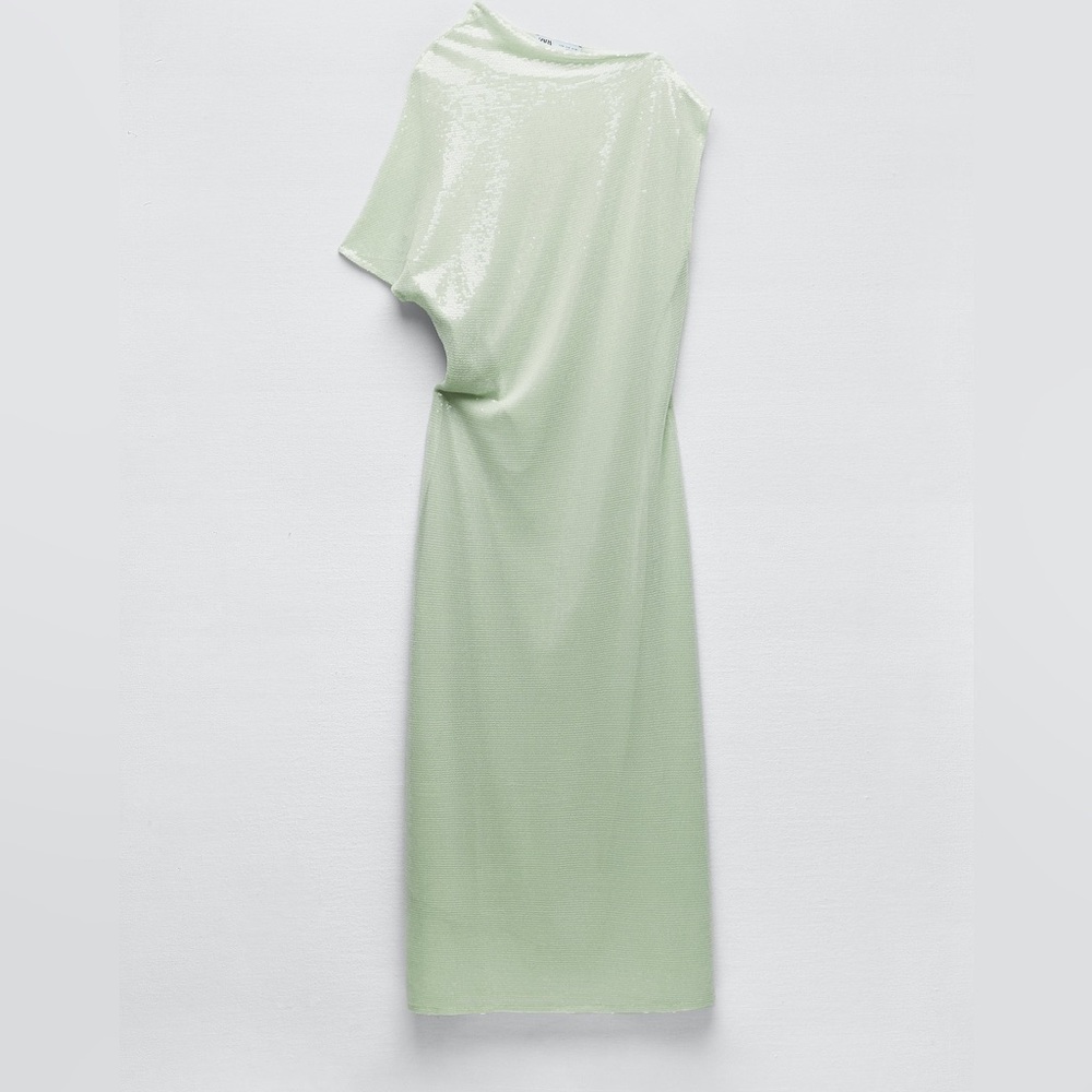 Zara Sequin Asymmetric Knit Limited Edition Dress - Picture 15 of 16
